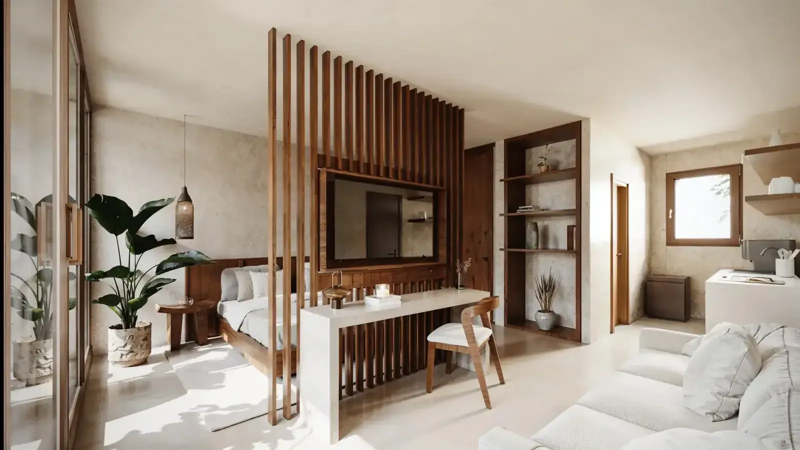 Samana stüdyo iç mekânı (render)